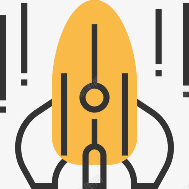 火箭太空5号黄色阴影图标图标