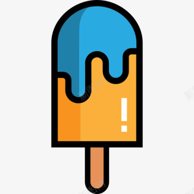 冰淇淋夏季和旅行线性颜色图标图标