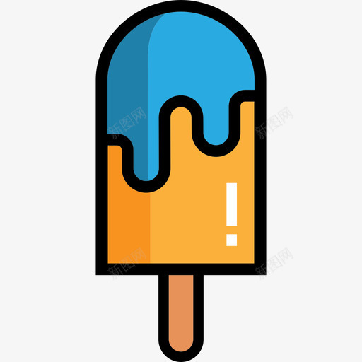 冰淇淋夏季和旅行线性颜色图标svg_新图网 https://ixintu.com 冰淇淋 夏季和旅行 线性颜色