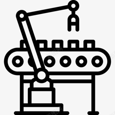 工业机器人工业图标集合线性图标