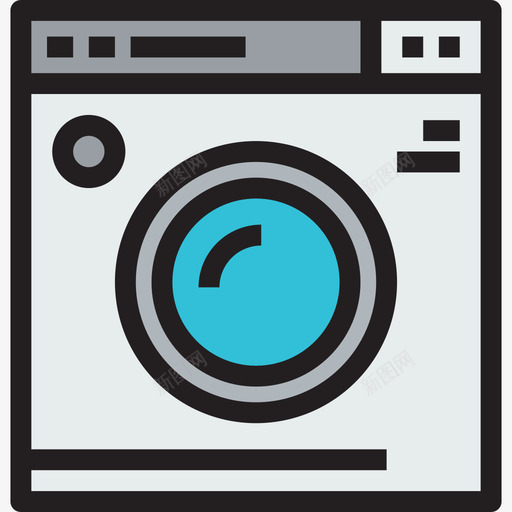 洗衣机家具和家用电器线性颜色图标svg_新图网 https://ixintu.com 家具和家用电器 洗衣机 线性颜色
