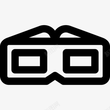 3d眼镜家庭影院线性图标图标