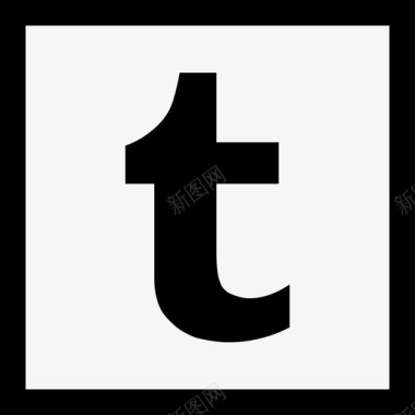 Tumblr社交媒体徽标集合线性图标图标