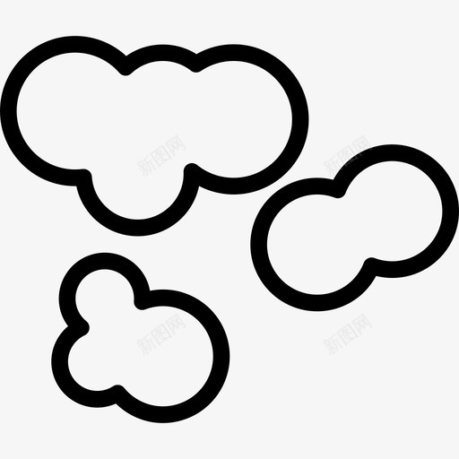 多云天气图标集线性svg_新图网 https://ixintu.com 多云 天气图标集 线性