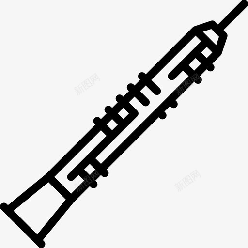 双簧管乐器2直线型图标svg_新图网 https://ixintu.com 乐器2 双簧管 直线型