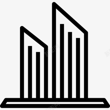 塔楼建筑汇编线性图标图标