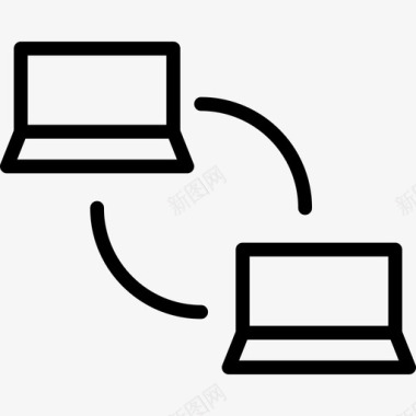 联网技术和设备组线性图标图标