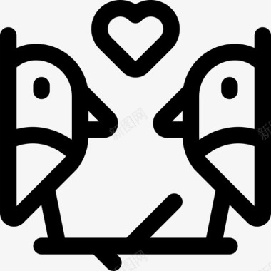 鸟类爱情与浪漫系列直系图标图标
