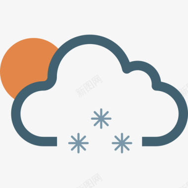 雪天气云朵图标图标