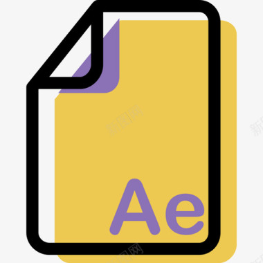 AE彩色文件类型和内容资产图标图标