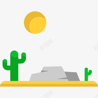 沙漠风景平坦图标图标