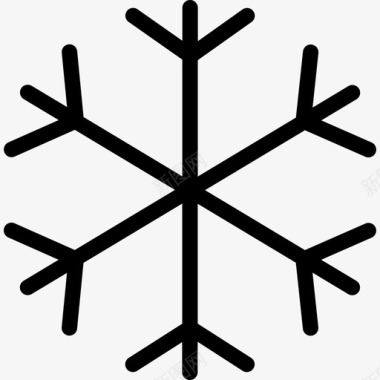 雪花天气图标编译线性图标