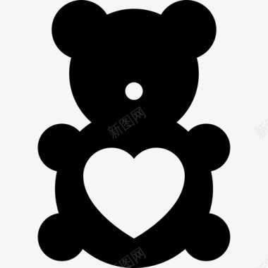泰迪熊动物爱情和浪漫图标图标