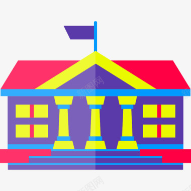 豪宅建筑物彩色建筑图标图标