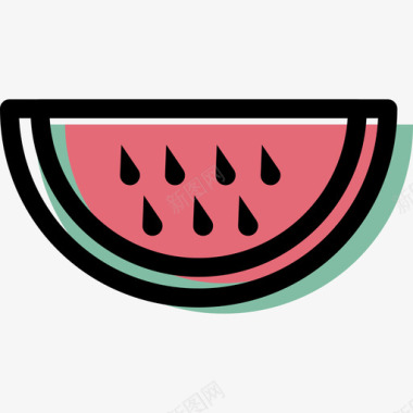 西瓜饮料和食品资产颜色图标图标