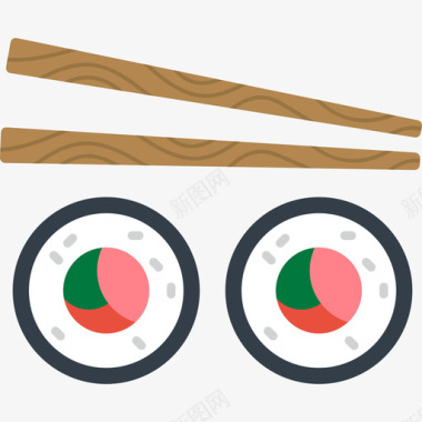 寿司食品和饮料3平的图标图标