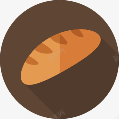 面包圆形食物扁平图标图标