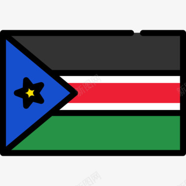 南苏丹旗帜收藏矩形图标图标