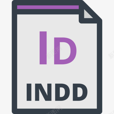 Indd文件类型2线性颜色图标图标