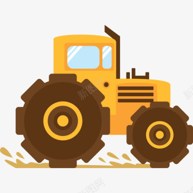 拖拉机运输农场要素收集图标图标