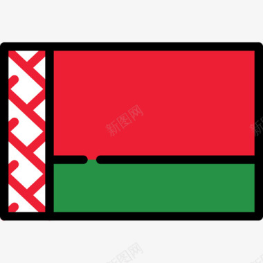 白俄罗斯国旗收藏长方形图标图标
