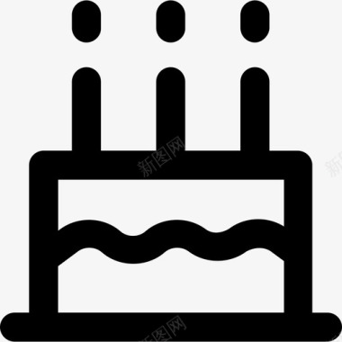 生日蛋糕庆典和派对系列粗体圆形图标图标