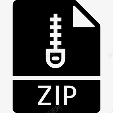 Zip文件类型集填充图标图标