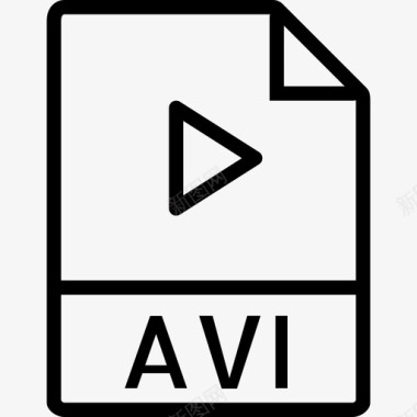 Avi文件类型集合线性图标图标