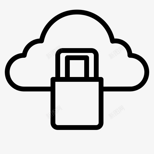 云概念界面锁图标svg_新图网 https://ixintu.com 云概念 咖啡 标志 用户界面 界面 锁