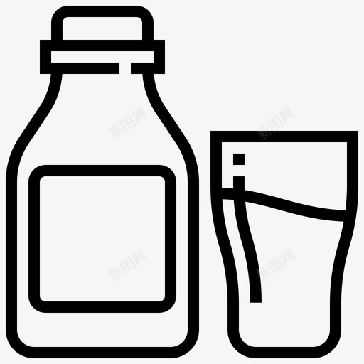牛奶饮料瓶子图标svg_新图网 https://ixintu.com 果汁 牛奶 瓶子 饮料 饮料生产线