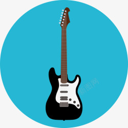 平面电吉他素材电吉他音乐娱乐圆形平面图标高清图片