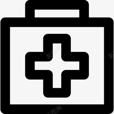 急救箱小型医院线性图标图标