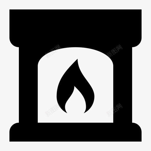 壁炉砖壁炉炉边图标svg_新图网 https://ixintu.com 壁炉 家具实心图标集 暖气 柴火 炉边 砖壁炉