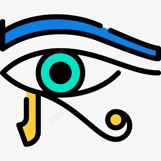 拉眼线性古埃及元素线性颜色图标svg_新图网 https://ixintu.com 拉眼 线性古埃及元素 线性颜色
