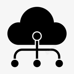 商务云服务互联网流量云连接图标高清图片
