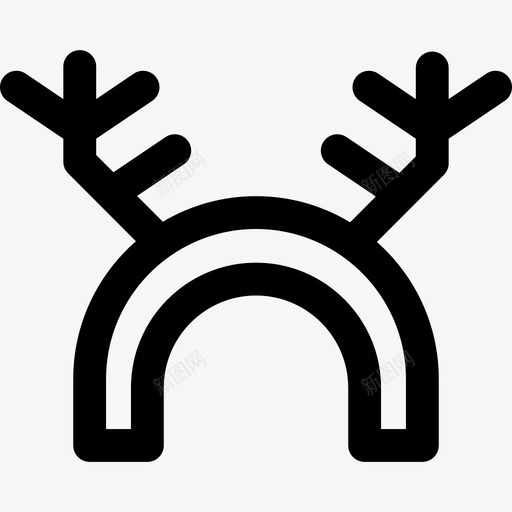 鹿头带圣诞节节日轮廓直线型图标svg_新图网 https://ixintu.com 圣诞节节日轮廓 直线型 鹿头带