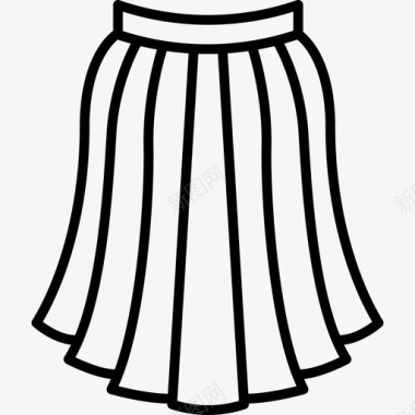 裙子线性细节衣服线性图标图标