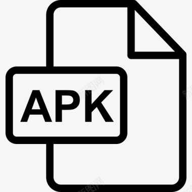 Apk文件类型线性图标图标