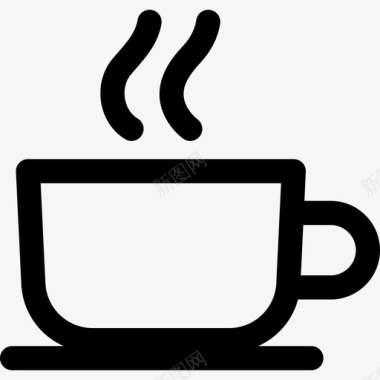 咖啡杯机场标志线形图标图标