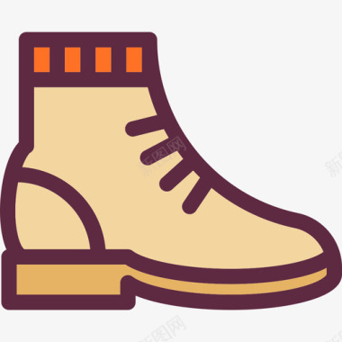 靴子秋季元素2线性颜色图标图标