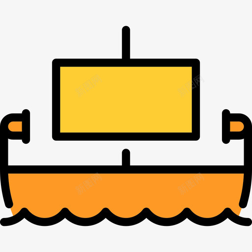 船线性古埃及元素线性颜色图标svg_新图网 https://ixintu.com 线性古埃及元素 线性颜色 船