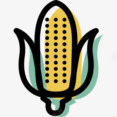 玉米饮料和食品资产颜色图标图标