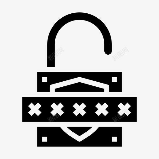 密码锁安全图标svg_新图网 https://ixintu.com 安全 密码 电脑技术黑色 解锁 锁