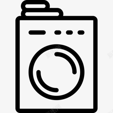 洗衣服务酒店线路工艺直线图标图标