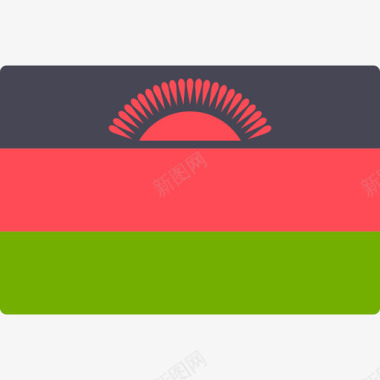 马拉维国际旗帜长方形图标图标