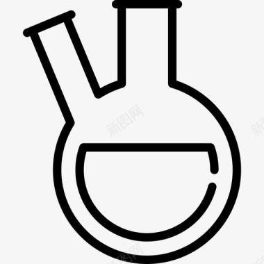双颈烧瓶实验室设备线性图标图标