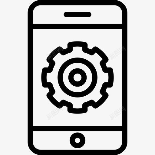 智能手机在线营销元素线性图标svg_新图网 https://ixintu.com 在线营销元素 智能手机 线性