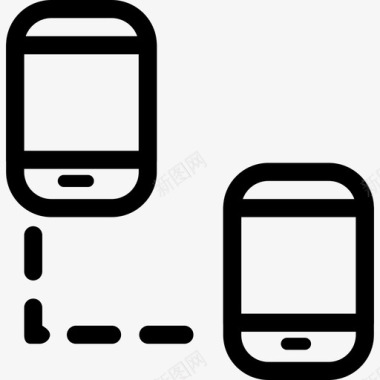 智能手机台式机和小工具资产线性图标图标