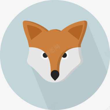 狐狸动物9扁平图标图标