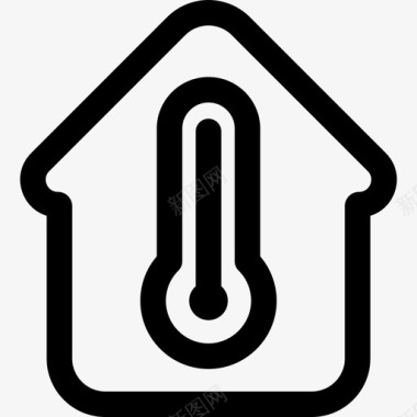 房屋建筑物供暖和空调元件图标图标